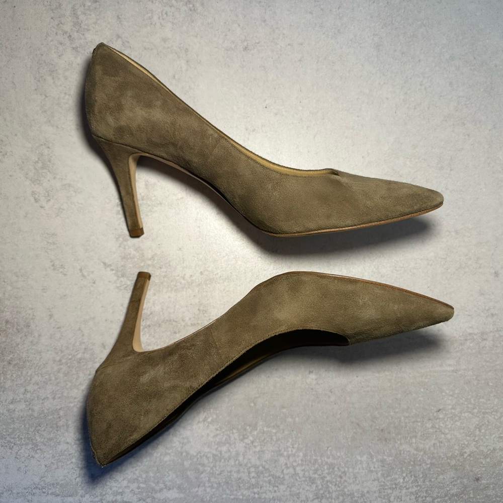 🌟SALE🌟 Sam Edelman Tristan Suede Women’s Pump - Khaki Color Size 8.5 - Picture 3 of 5